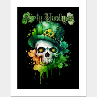 St. Patrick's Day Dirty Hooligan Clover Design Posters and Art